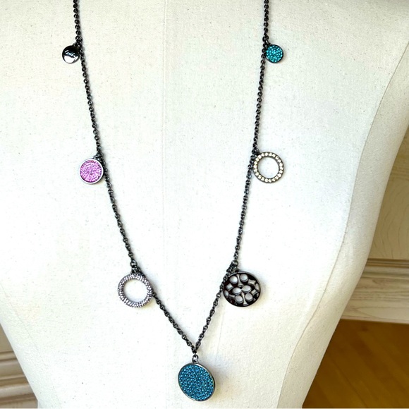 Coach Multi Pave Disc Station Necklace - Picture 11 of 12